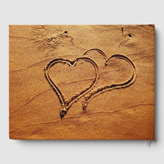 Zwei Herzen im Bräutigam Strand Hochzeitsgast Gästebuch (Rückseite)