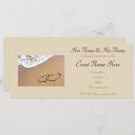 Zwei Herzen im Sand (Vorne/Hinten)