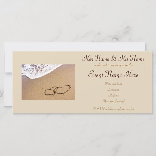 Zwei Herzen im Sand (Vorderseite)