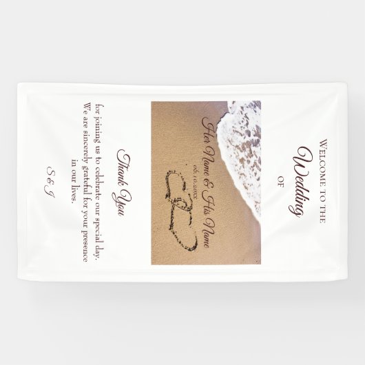 Zwei Herzen im Sand Banner (Horizontal)