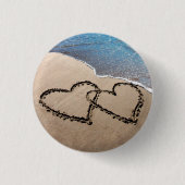 Zwei Herzen im Sand Button (Vorderseite)