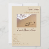 Zwei Herzen im Sand Einladung (Vorderseite)