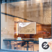 Zwei Herzen im Sand Fensteraufkleber (Café-Fenster)