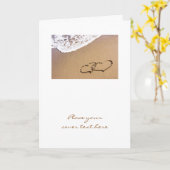 Zwei Herzen im Sand Karte (Gelbe Blume)