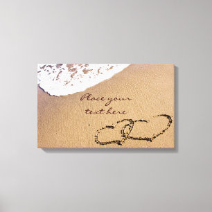 Zwei Herzen im Sand Leinwanddruck