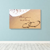 Zwei Herzen im Sand Leinwanddruck (Insitu (Holzboden))