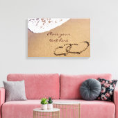 Zwei Herzen im Sand Leinwanddruck (Insitu (Wohnzimmer))