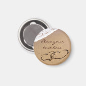 Zwei Herzen im Sand Magnet (Vorderseite/Rückseite)