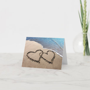 Zwei Herzen im Sand Notecards Dankeskarte