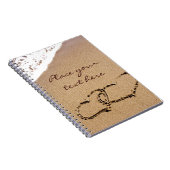 Zwei Herzen im Sand Notizblock (Rechte Seite)