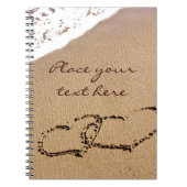 Zwei Herzen im Sand Notizblock (Vorderseite)