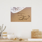 Zwei Herzen im Sand Poster (Küche)