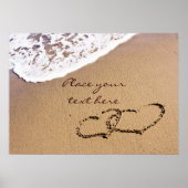 Zwei Herzen im Sand Poster (Vorne)