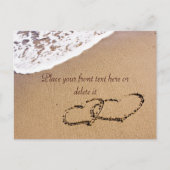 Zwei Herzen im Sand Postkarte (Vorderseite)