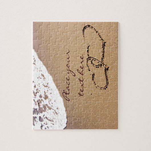 Zwei Herzen im Sand Puzzle (Vertikal)