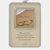 Zwei Herzen im Sand Rahmen-Ornament Silber (Vorderseite)