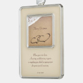 Zwei Herzen im Sand Rahmen-Ornament Silber (Links)