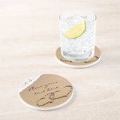 Zwei Herzen im Sand Sandstein Untersetzer (Seite)