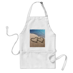 Zwei Herzen im Sand Schürze