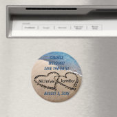 Zwei Herzen im Sand speichern das Datumsfenster Magnet (In Situ (Geschirrspüler))