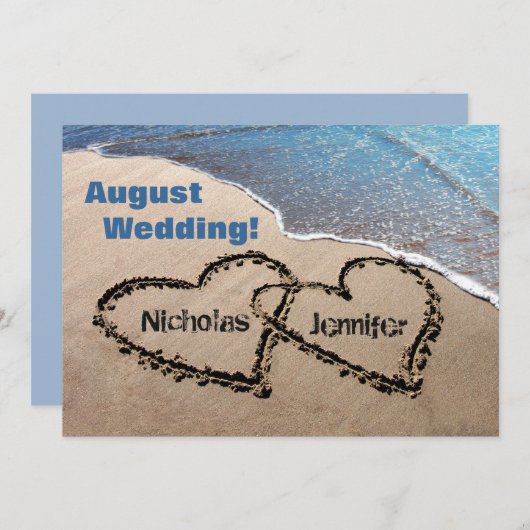 Zwei Herzen im sandischen Sommer Einladung zur Hoc (Vorne/Hinten)