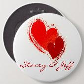 Zwei Herzen in der Liebe Button (Vorne & Hinten)
