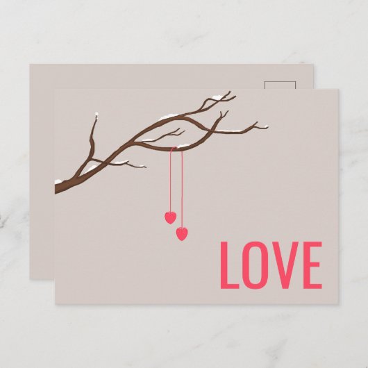 Zwei Herzen in der Liebe eines Baumwalds Postkarte (Vorne/Hinten)