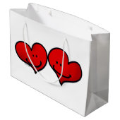 zwei Herzen in der Liebe Große Geschenktüte (Rückseite Schrägansicht)
