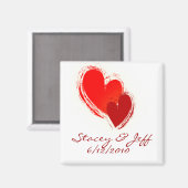 Zwei Herzen in der Liebe Magnet (Vorderseite/Rückseite)