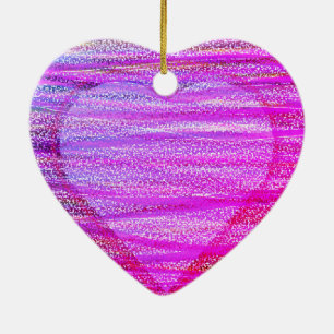 Zwei Herzen in einem an einem Valentinstag-Baum  Keramik Ornament