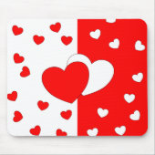 Zwei Herzen in Liebe rot-weiß-Maus-Pad Mousepad (Vorne)