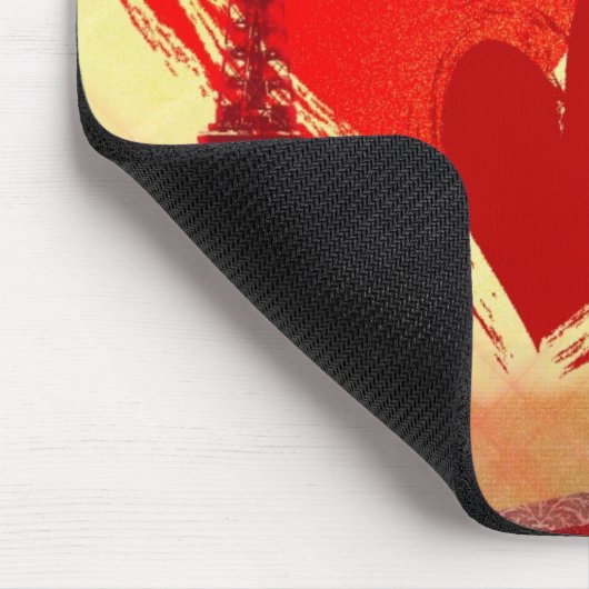 Zwei Herzen in Paris Mousepad (Ecke)
