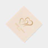 Zwei Herzen Individuelle Name und Datum Hochzeit Servietten Mit Folie (Rechts)