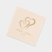 Zwei Herzen Individuelle Name und Datum Hochzeit Servietten Mit Folie (Links)