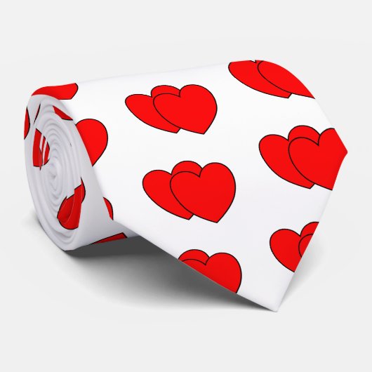 Zwei Herzen Krawatte (Gerollt)