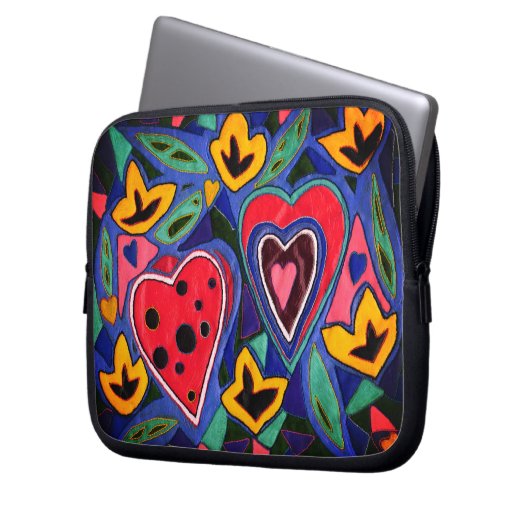 Zwei Herzen Laptopschutzhülle (Vorderseite Links)