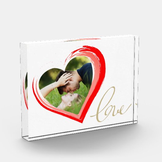 Zwei Herzen Liebe Skript Valentinstag Fotoblock (Links)