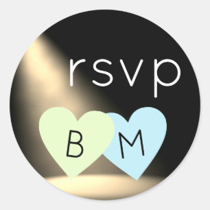 Zwei Herzen. Liebe Wedding rsvp Runder Aufkleber
