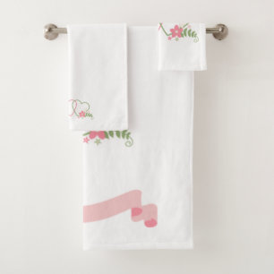 Zwei Herzen lieben Design Badhandtuch Set