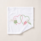Zwei Herzen lieben Design Badhandtuch Set (Waschlappen)