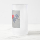 Zwei Herzen Mattglas Bierglas (Mittel)