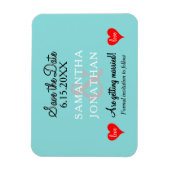 Zwei Herzen Meeresschaum Blau Hochzeit Magnet (Vertikal)