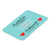 Zwei Herzen Meeresschaum Blau Hochzeit Magnet (Linke Seite)