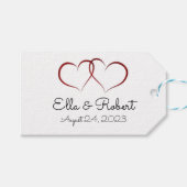 Zwei Herzen mit Monogramm Geschenktag Geschenkanhänger (Vorderseite (Horizontal))