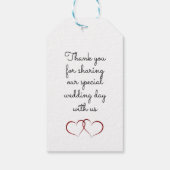 Zwei Herzen mit Monogramm Geschenktag Geschenkanhänger (Rückseite)