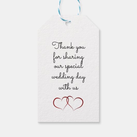 Zwei Herzen mit Monogramm Geschenktag Geschenkanhänger (Rückseite)