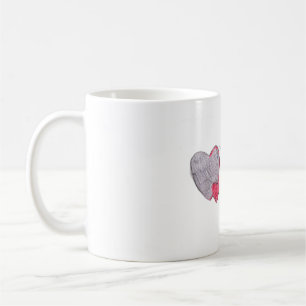 Zwei Herzen mit Schmetterling Kaffeetasse