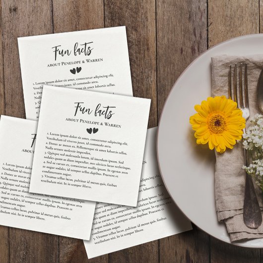 Zwei Herzen Niedlich romantische Fun-Fakten Hochze Serviette