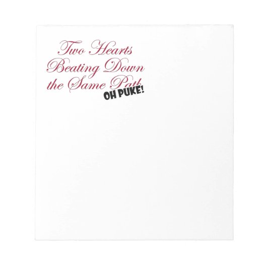 Zwei Herzen Notizblock (Vorderseite)