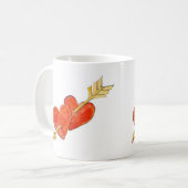 Zwei Herzen - Pfeil 2011 Kaffeetasse (Vorderseite Links)